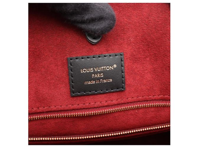 Borsa Tote Louis Vuitton OnTheGo MM Bicolor Nero Beige - vista 4