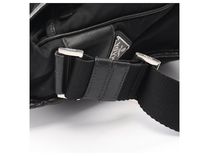 Saffiano Borsa Messenger in Nylon Nero Prada - vista 7