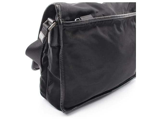 Saffiano Borsa Messenger in Nylon Nero Prada - vista 8