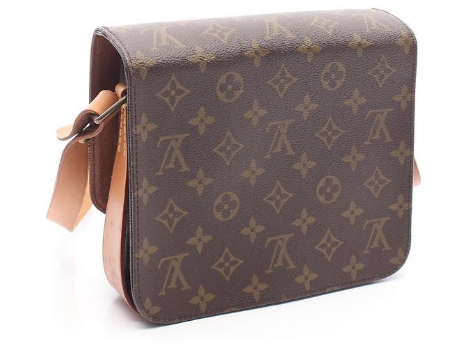Bolsa de Ombro Louis Vuitton Monogram Cartouchiere MM Marrom Monograma - vista 2