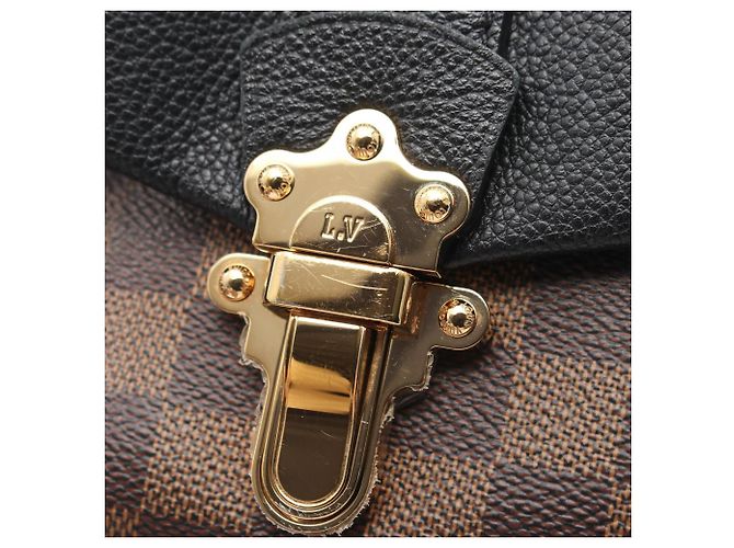 Borsa a tracolla Louis Vuitton Clapton Marrone Nero Damier ebene - vista 8