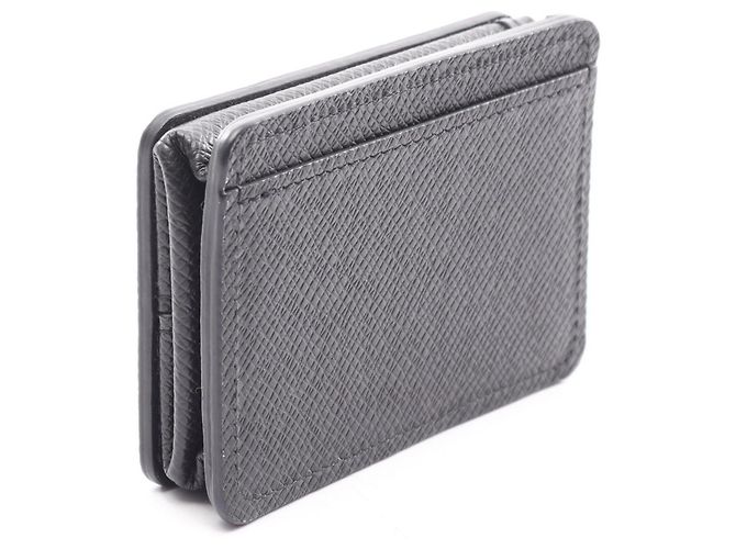 Portafoglio monete Louis Vuitton Taiga Ardoise Nero Grigio - vista 2