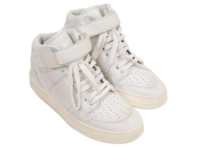 Saint Laurent Lax Leder-Sneaker Weiß - Ansicht 2