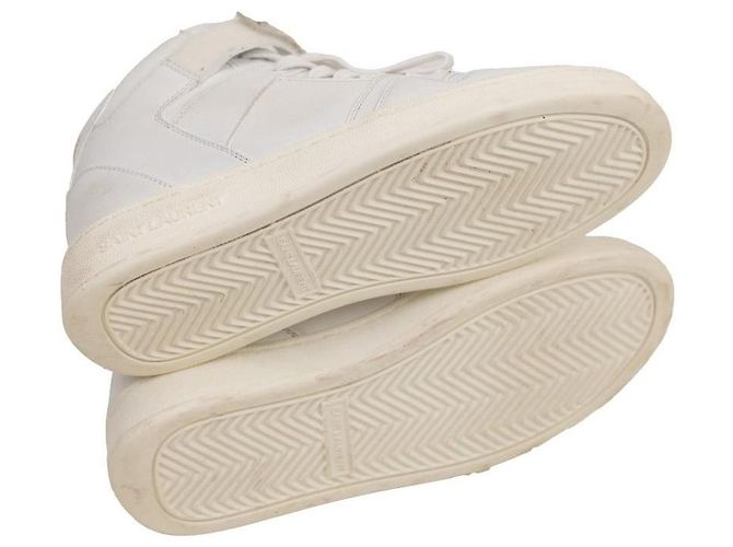 Saint Laurent Lax Leder-Sneaker Weiß - Ansicht 4