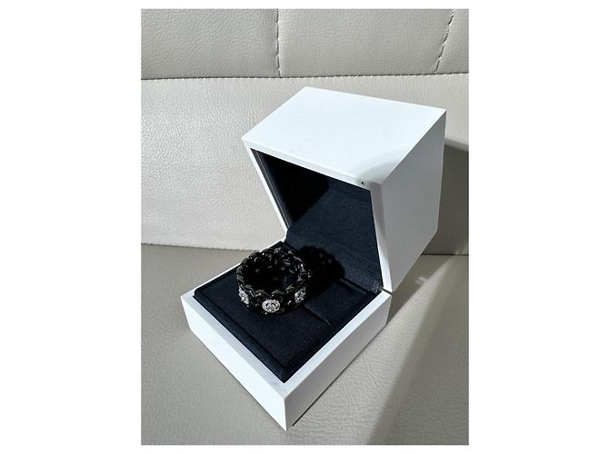De Beers Enchant Lotus Ring Schwarze Keramik Platin Diamant - Ansicht 6