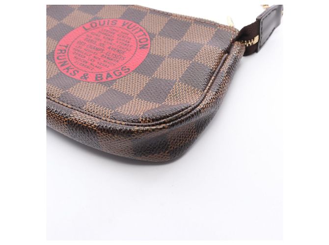 Louis Vuitton Mini Pochette Accessoires Marrone Rosso Damier ebene - vista 6