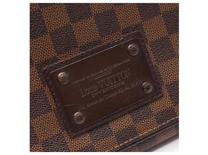 Borsa a Spalla Louis Vuitton Brooklyn MM Damier Ebene Marrone - vista 10