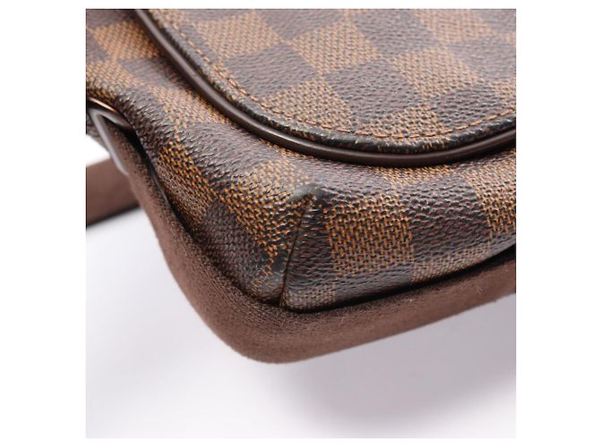 Borsa a Spalla Louis Vuitton Brooklyn MM Damier Ebene Marrone - vista 11