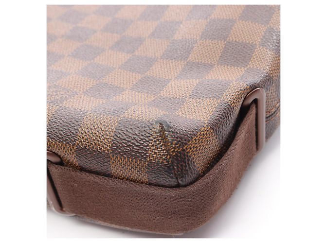 Borsa a Spalla Louis Vuitton Brooklyn MM Damier Ebene Marrone - vista 13