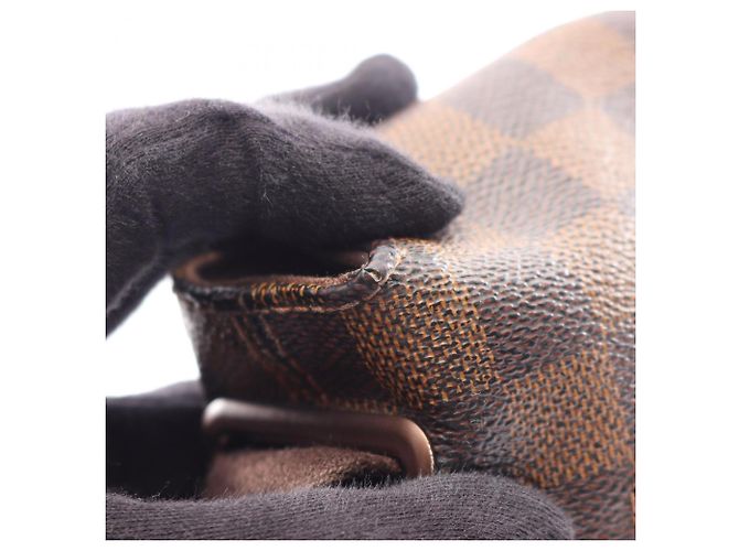 Borsa a Spalla Louis Vuitton Brooklyn MM Damier Ebene Marrone - vista 17