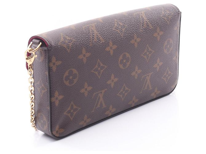 Pochette Felicie Monogram Louis Vuitton Borsa a Spalla Marrone Fuschia - vista 2