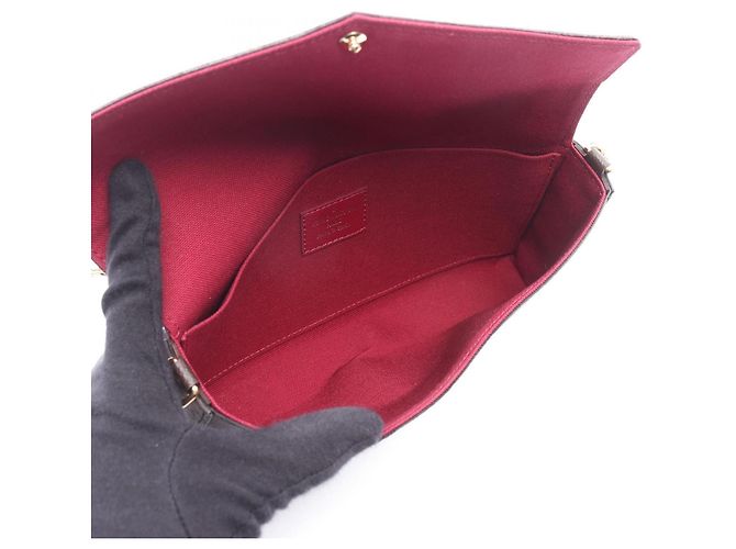 Pochette Felicie Monogram Louis Vuitton Borsa a Spalla Marrone Fuschia - vista 3