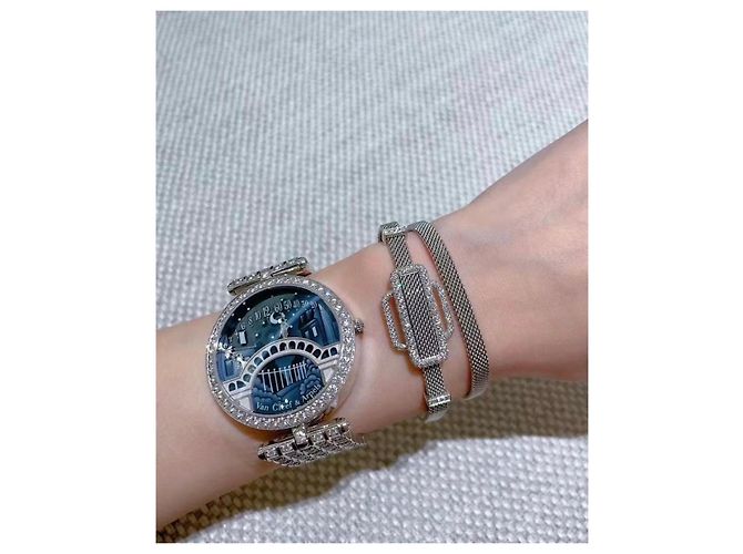 Pulseira Hermès Attelage em ouro branco e diamantes Prata - vista 2