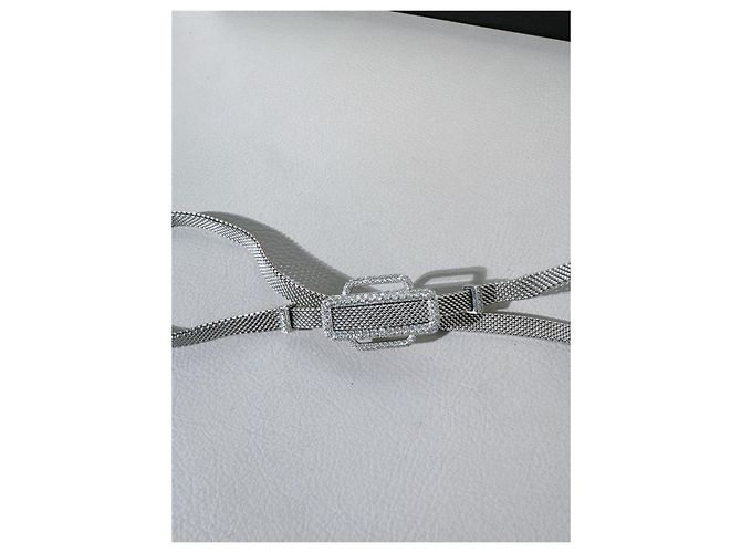 Pulseira Hermès Attelage em ouro branco e diamantes Prata - vista 3