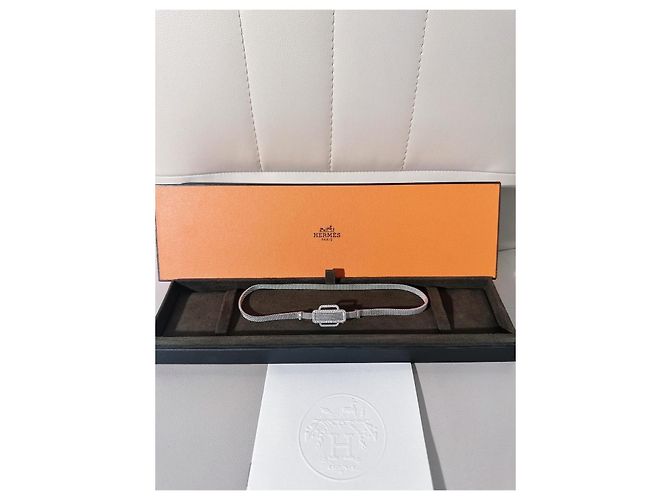 Pulseira Hermès Attelage em ouro branco e diamantes Prata - vista 6