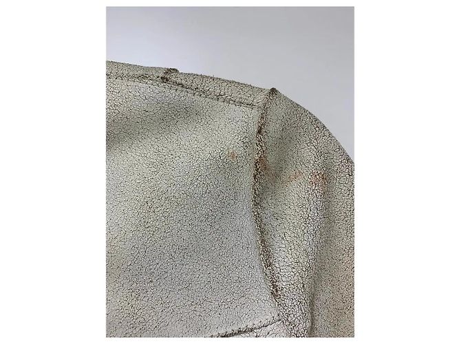 Givenchy jaqueta curta de couro branco com acabamento trançado - vista 4