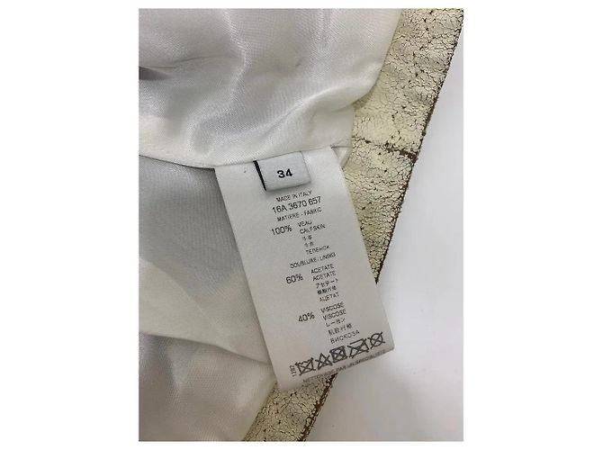 Givenchy jaqueta curta de couro branco com acabamento trançado - vista 6