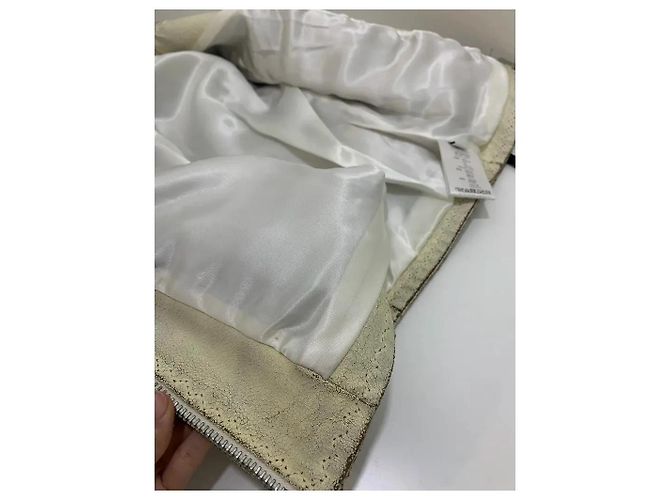 Givenchy jaqueta curta de couro branco com acabamento trançado - vista 8