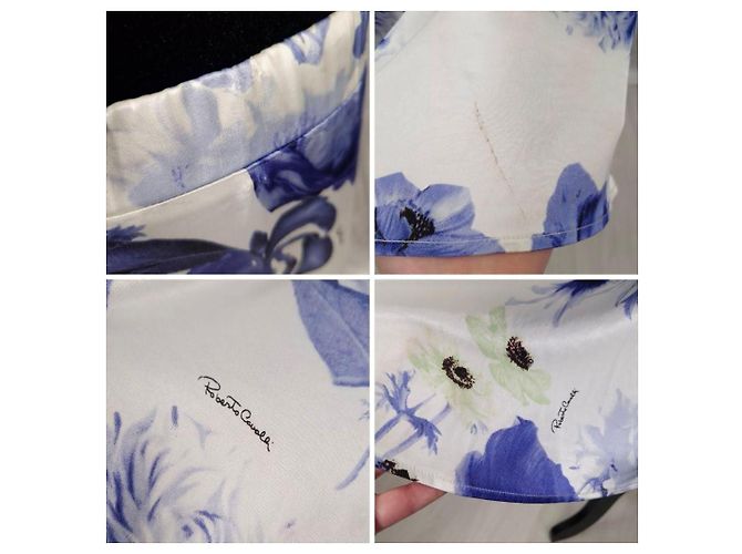 Roberto Cavalli Floral Midi Skirt - Garden Party Style White Blue - view 9