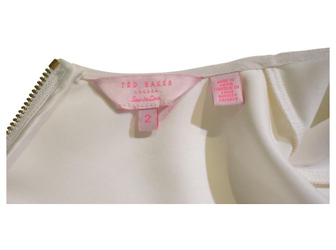 Vestito Skater Color Block Ted Baker - Crema e Blu Navy Bianco Blu scuro - vista 5