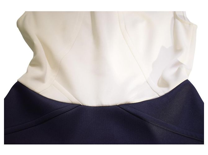Vestito Skater Color Block Ted Baker - Crema e Blu Navy Bianco Blu scuro - vista 8