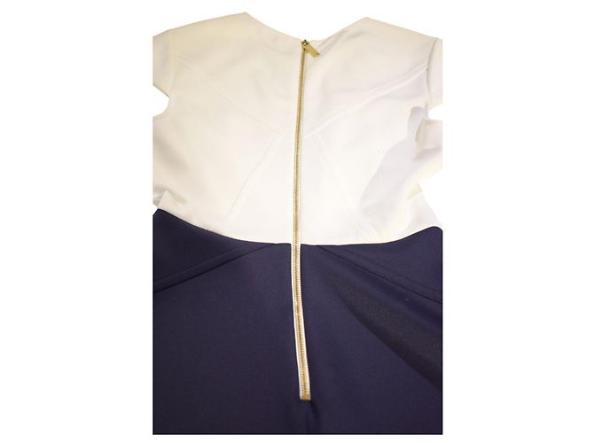 Vestito Skater Color Block Ted Baker - Crema e Blu Navy Bianco Blu scuro - vista 9