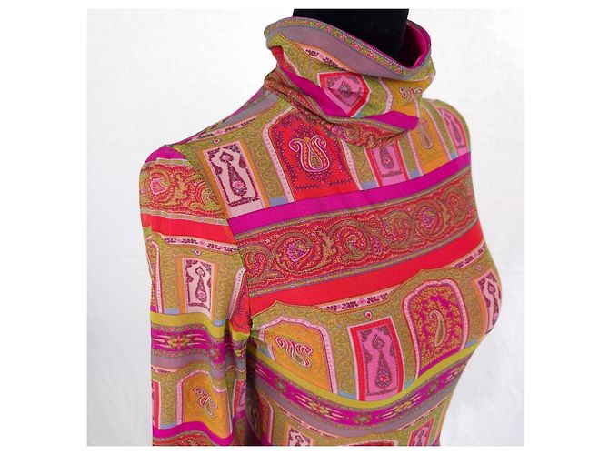 Etro Mesh-Rollkragenpullover mit Paisley-Print in Rosa Pink Mehrfarben - Ansicht 6