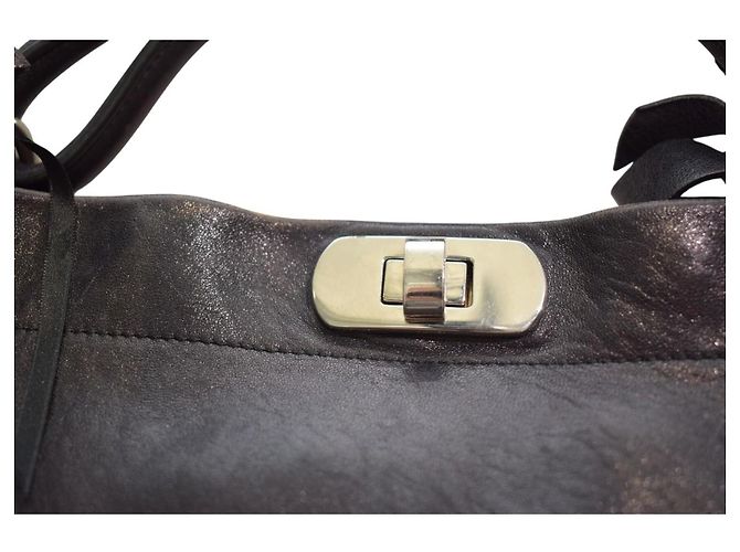 Marni Borsa Hobo Zip Around - Pelle Craquelé Nera Nero - vista 11