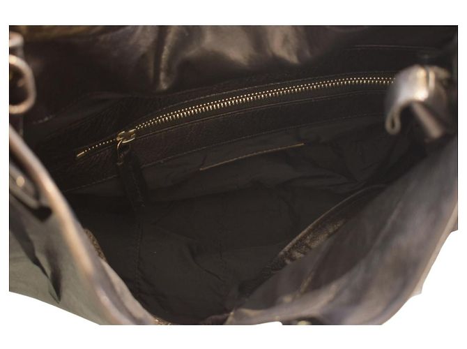 Marni Borsa Hobo Zip Around - Pelle Craquelé Nera Nero - vista 14