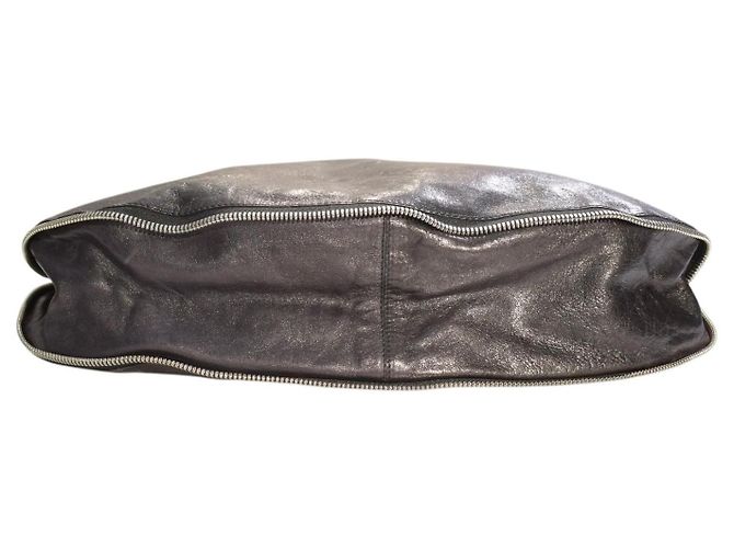 Marni Borsa Hobo Zip Around - Pelle Craquelé Nera Nero - vista 8