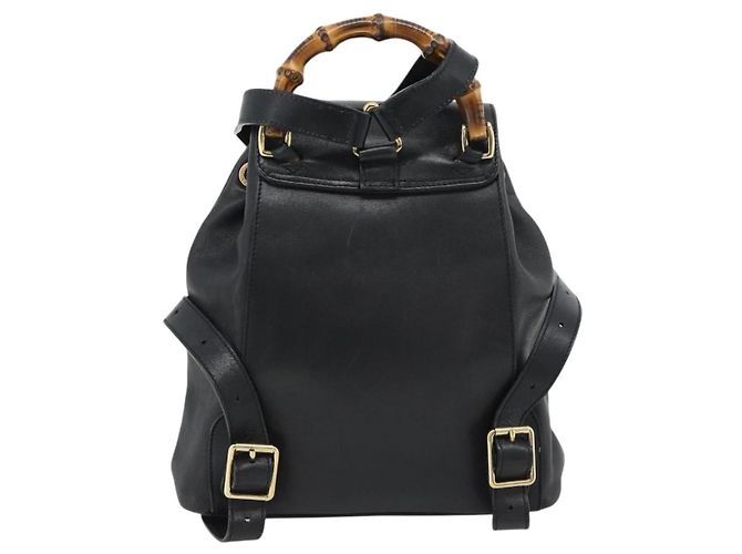 Gucci Vintage Bamboo Leather Mini Nero - vista 2
