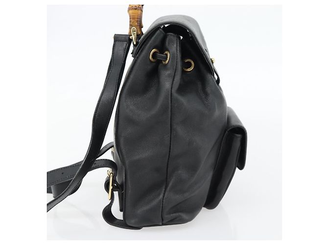 Gucci Vintage Bamboo Leather Mini Nero - vista 3