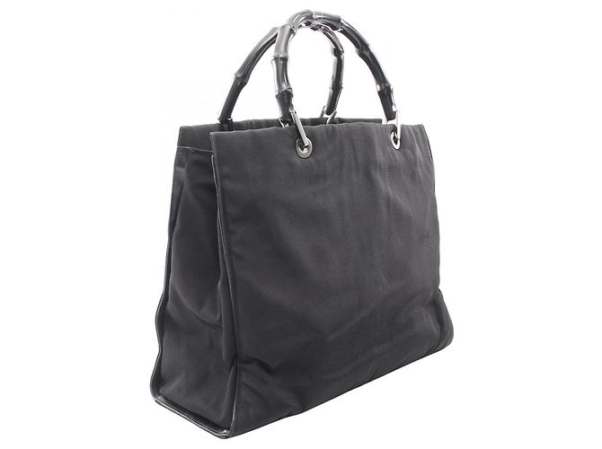 Borsa Tote Gucci Bamboo Nero - vista 2