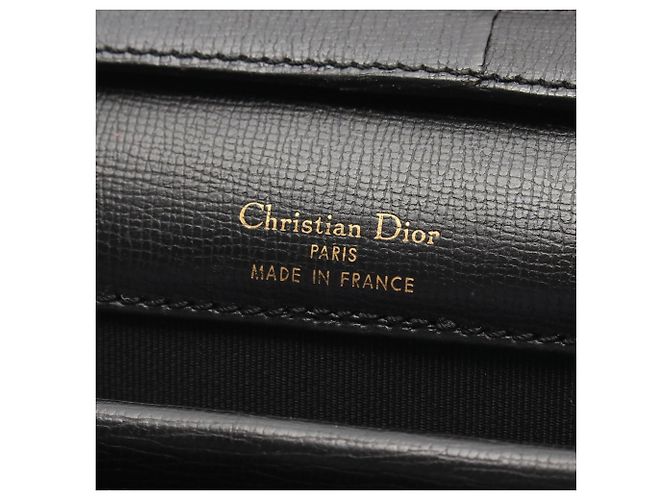 Borsa a tracolla in pelle nera Christian Dior Nero - vista 4