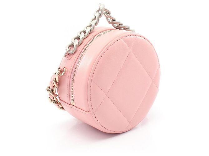 Borsa a tracolla 2-way Chanel 19 Matelassé Round Mini Rosa - vista 2