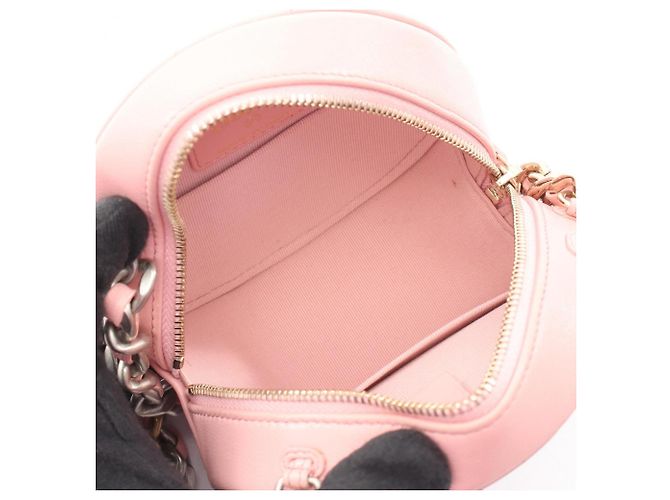 Borsa a tracolla 2-way Chanel 19 Matelassé Round Mini Rosa - vista 3