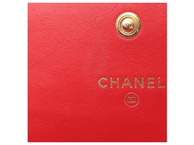 Chanel CC Filigree Matelassé Bi-fold Wallet Rot - Ansicht 10