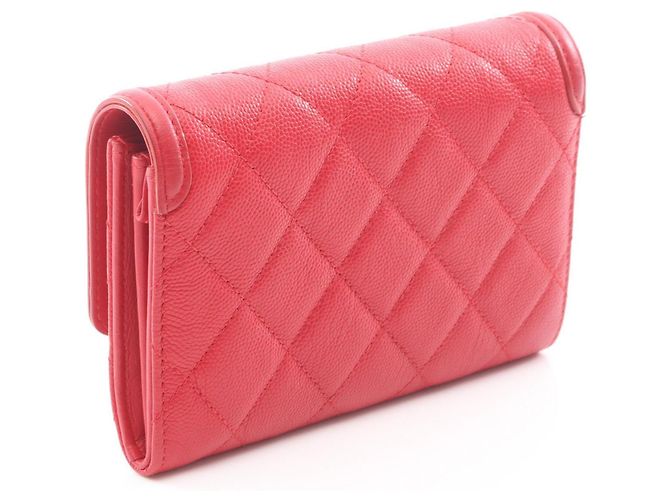 Chanel CC Filigree Matelassé Bi-fold Wallet Rot - Ansicht 2