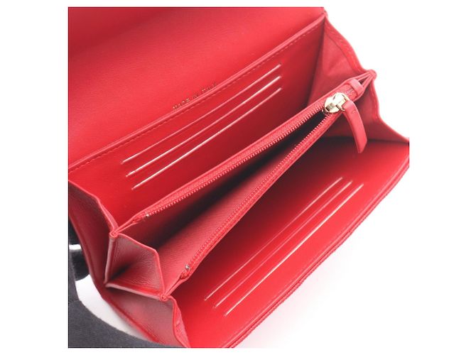 Chanel CC Filigree Matelassé Bi-fold Wallet Rot - Ansicht 3