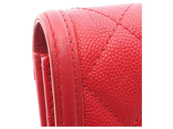 Chanel CC Filigree Matelassé Bi-fold Wallet Rot - Ansicht 7