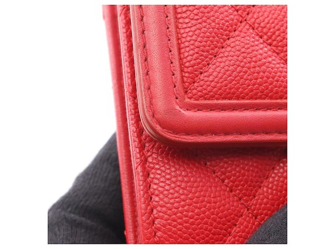 Chanel CC Filigree Matelassé Bi-fold Wallet Rot - Ansicht 8