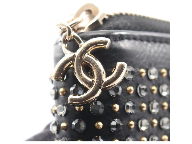 Portafoglio lungo rotondo Chanel Coco Mark con borchie Nero - vista 9