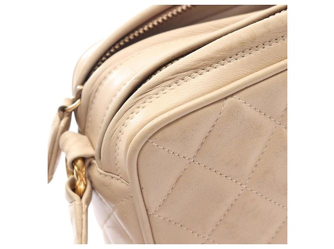 Borsa a Spalla Chanel Coco Mark Diamond Stitch Beige - vista 11