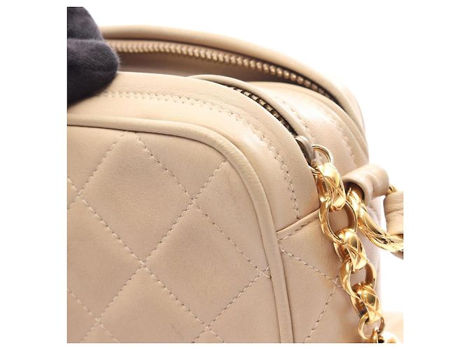 Borsa a Spalla Chanel Coco Mark Diamond Stitch Beige - vista 12