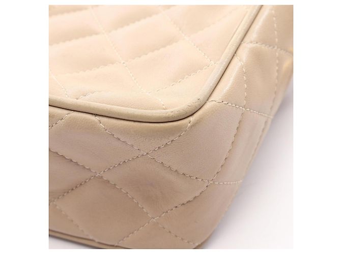 Borsa a Spalla Chanel Coco Mark Diamond Stitch Beige - vista 14