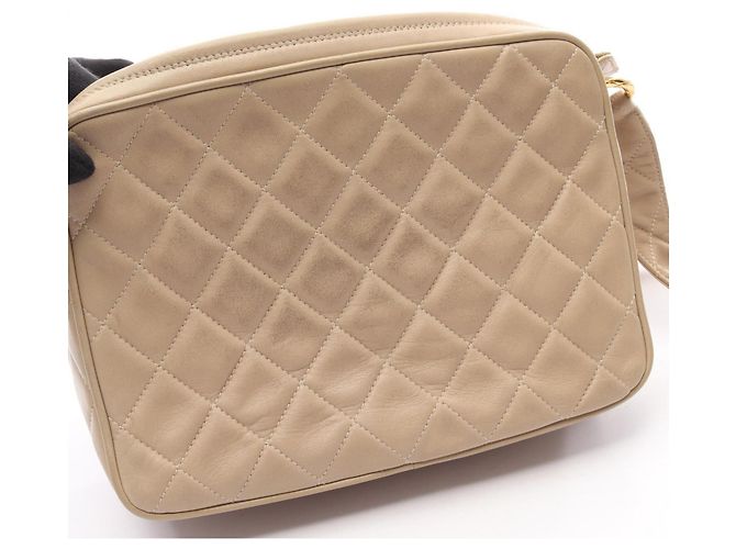 Borsa a Spalla Chanel Coco Mark Diamond Stitch Beige - vista 18