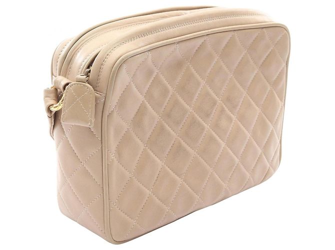 Borsa a Spalla Chanel Coco Mark Diamond Stitch Beige - vista 2