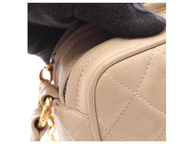 Borsa a Spalla Chanel Coco Mark Diamond Stitch Beige - vista 9