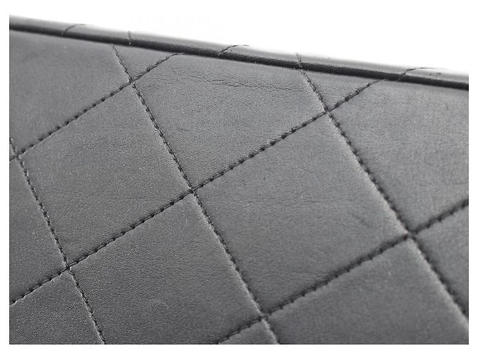 Bolsa de Ombro Chanel Black Lambskin Large Matelassé 34 Preto - vista 10