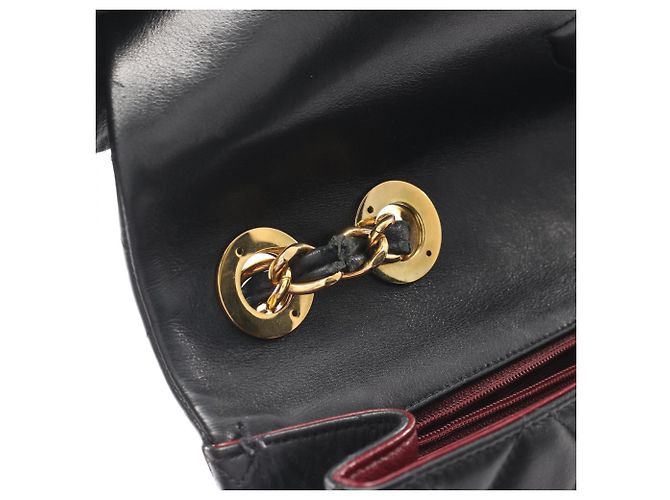 Bolsa de Ombro Chanel Black Lambskin Large Matelassé 34 Preto - vista 8